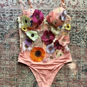 Floral Embroidered Bodysuit